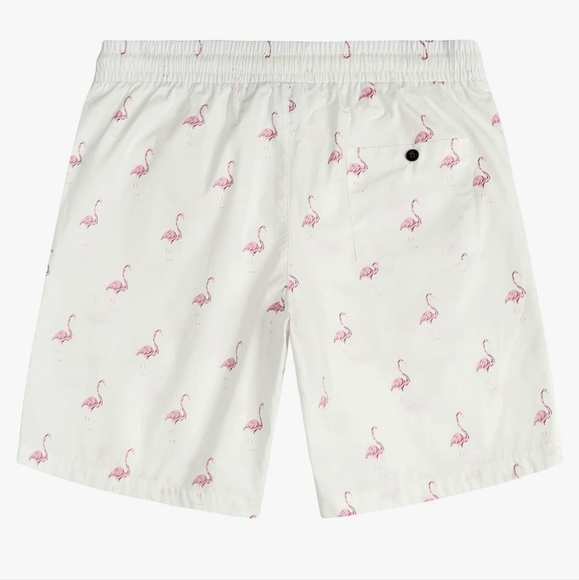 Hawaiian Shirt & shorts flamingo outfit matching set. Beach / vacation - Picture 5 of 6